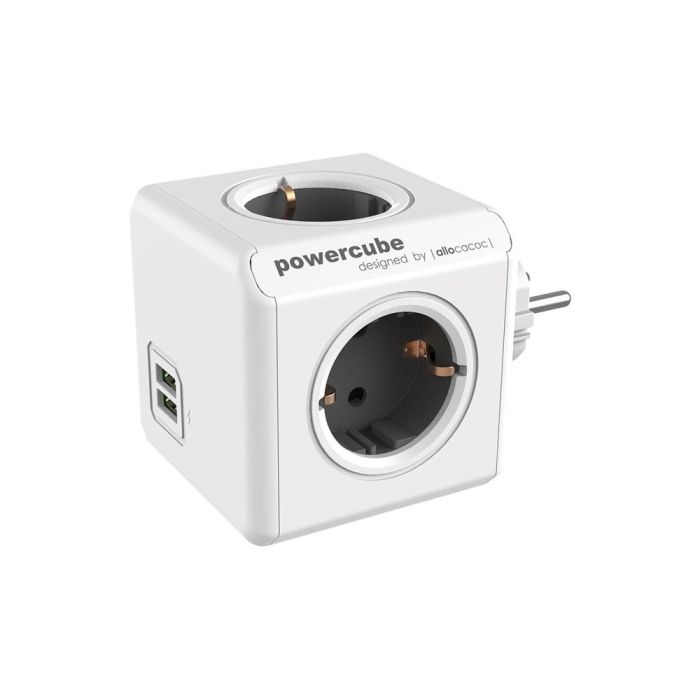 Regleta Enchufes Cubo Power Cube Allocacoc 1202BL/DEOUPC USB 2