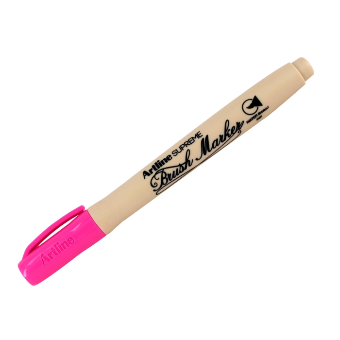 Artline Rotulador Supreme Brush EPFS Punta Pincel Base Agua Rosa Trazo Fino 1