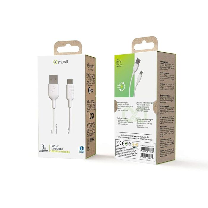 Cable Micro USB Muvit MCUSC0003 1,2 m Blanco 2 Cable Micro USB Muvit MCUSC0003 1,2 m Blanco 2