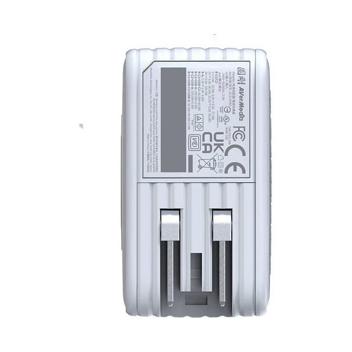 AVERMEDIA GC313Pro Cargador GaN 100W con USB Tipo C Carga Rápida Power Delivery 3.0 Blanco Cable 2m 1