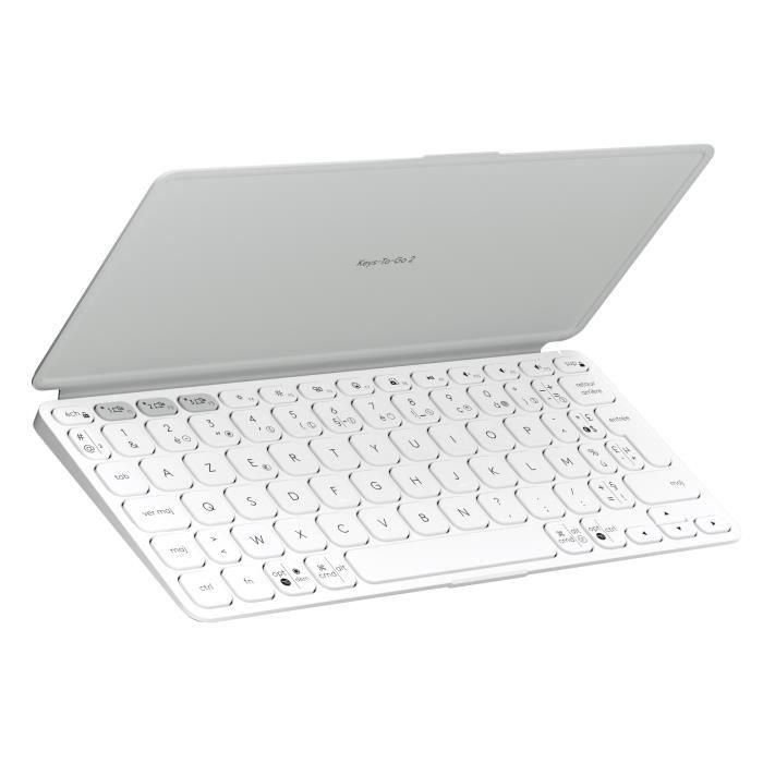 Teclado portátil - Inalámbrico - Logitech - Keys-To-Go 2 - para Tablet - AZERTY - Gris claro