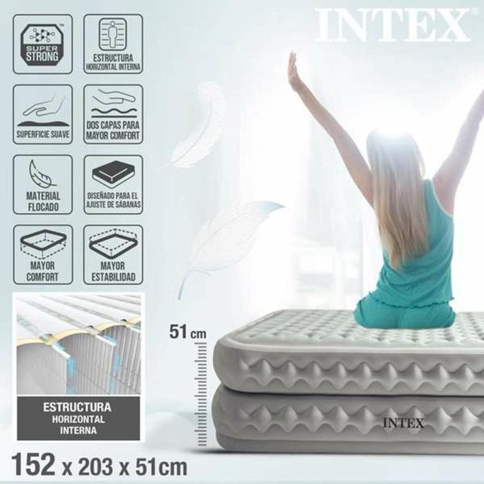 Cama Hinchable Intex Queen Supreme Air-Flow Fiber-Tech 152 x 50,1 x 203 cm 7 Cama Hinchable Intex Queen Supreme Air-Flow Fiber-Tech 152 x 50,1 x 203 cm 7