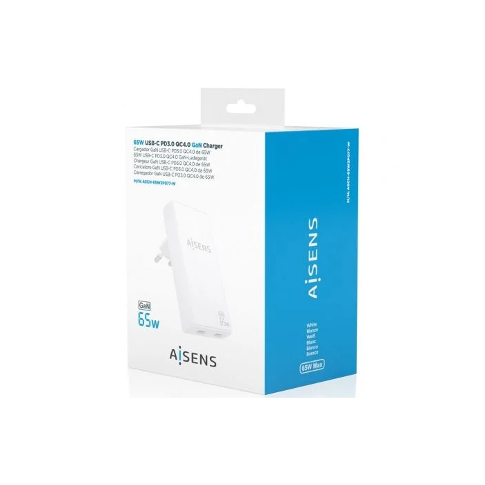 Aisens ASCH-65W2P077-W Cargador de Pared GaN 65W 2xUSB-C Blanco 3