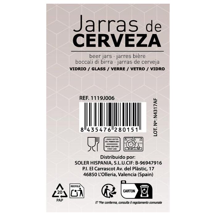 Jarra Weser 570 cc - Inde (24 Unidades) 2 Jarra Weser 570 cc - Inde (24 Unidades) 2
