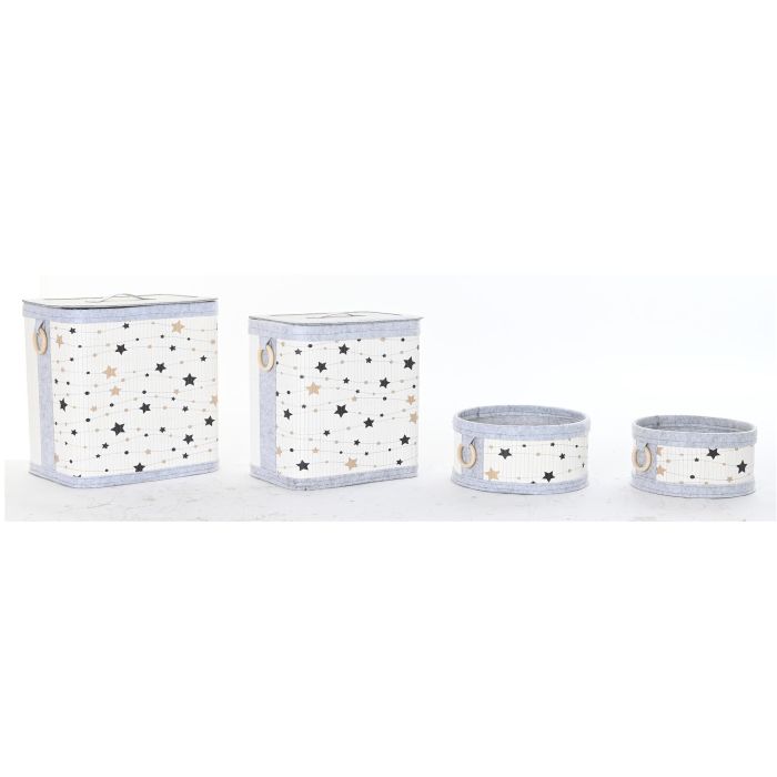 Cesta Ropa DKD Home Decor Blanco Gris 31 x 42 x 41 cm Set de 4 Cesta Ropa DKD Home Decor Blanco Gris 31 x 42 x 41 cm Set de 4