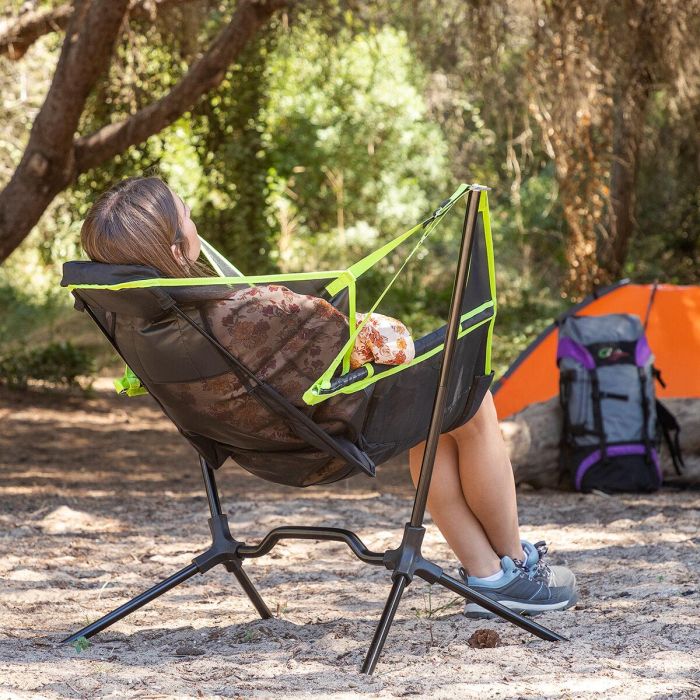 Silla Plegable de Camping con Balanceo Kamprock InnovaGoods 9 Silla Plegable de Camping con Balanceo Kamprock InnovaGoods 9