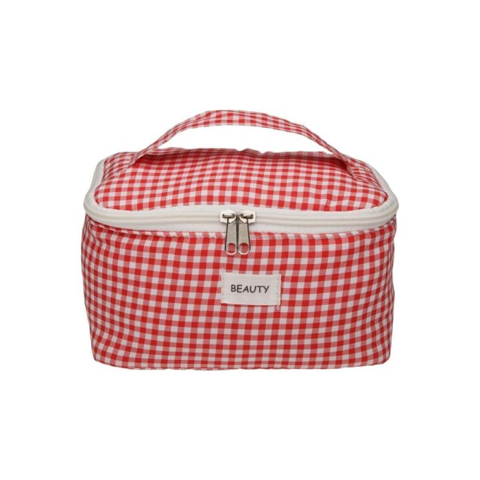 Neceser de Viaje Versa Vichy Rojo Poliéster Textil 12 x 12 x 20 cm 1