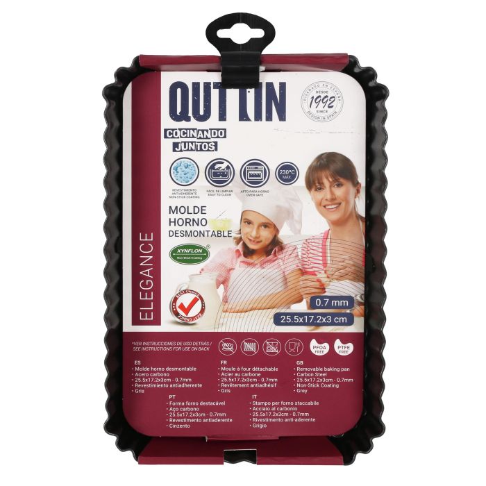 Molde para horno desmontable Quttin 25.5x17.2x3 cm (12 Unidades) 1 Molde para horno desmontable Quttin 25.5x17.2x3 cm (12 Unidades) 1