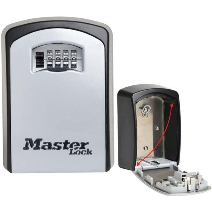 Master Lock Caja de llaves segura XL para pared, combinación 4 dígitos, resistente intemperie, para Airbnb, Negro/Gris 0 Master Lock Caja de llaves segura XL para pared, combinación 4 dígitos, resistente intemperie, para Airbnb, Negro/Gris 0