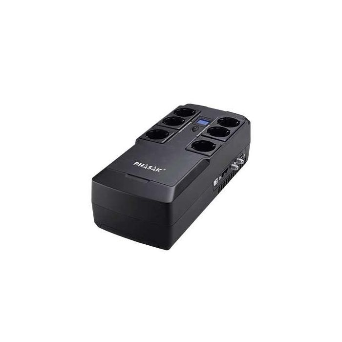 PHASAK SAI 800VA KRYPTOS Interactivo con 6 tomas, USB de carga y RJ45 0 PHASAK SAI 800VA KRYPTOS Interactivo con 6 tomas, USB de carga y RJ45 0