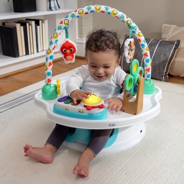 BABY EINSTEIN SuperSeat 3 en 1, Asiento de actividades - Mesa elevadora con arco de juego con juguetes interactivos 1