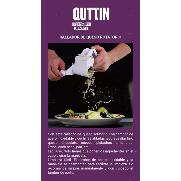 Rallador Rotatorio De Queso Quttin - Práctico y eficiente (18 Unidades) 6 Rallador Rotatorio De Queso Quttin - Práctico y eficiente (18 Unidades) 6