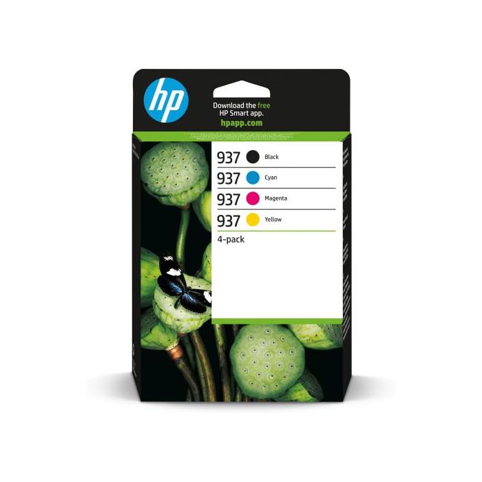 HP Paquete de 4 Cartuchos de Tinta Original 937 CMYK