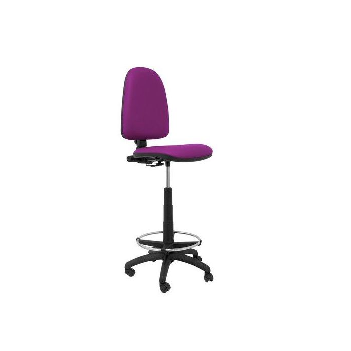 Taburete Piqueras Y Crespo Ayna Ergonomico Mecanismo De Contacto Permanente Regulable En Altura Y Aro Reposapies Asiento Y Respaldo Tapizados Similpiel Morado