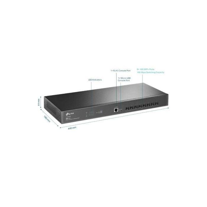 TP-Link Omada SX3008F switch Gestionado L2/L3 Negro 1