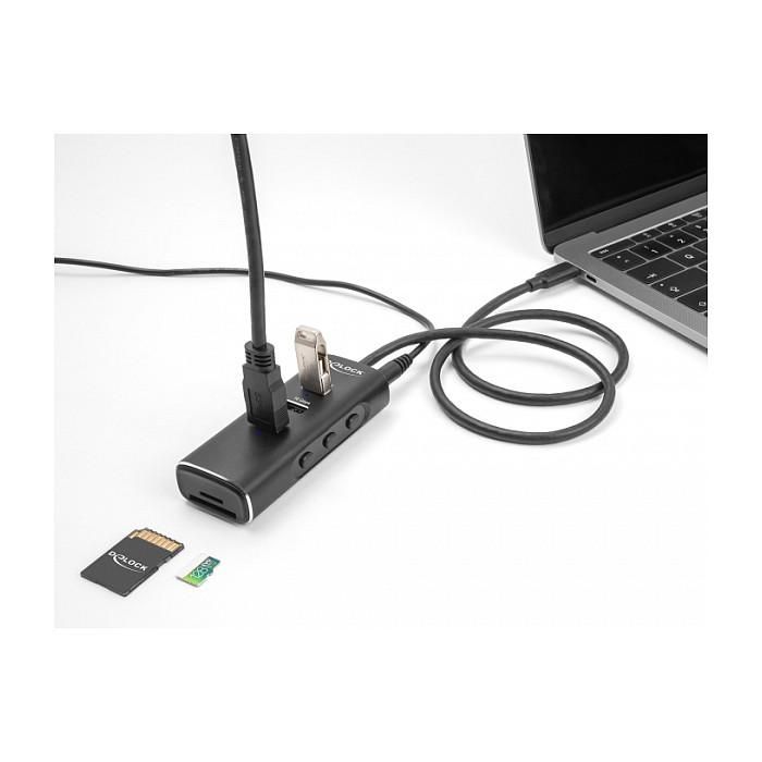 DeLOCK Hub USB 3.2 Gen 1 de 3 Puertos y Lector de Tarjetas SD/Micro SD, Conector USB-C, Cable 60 cm, 10 Gbps, Interruptor por Puerto, Negro 3 DeLOCK Hub USB 3.2 Gen 1 de 3 Puertos y Lector de Tarjetas SD/Micro SD, Conector USB-C, Cable 60 cm, 10 Gbps, Interruptor por Puerto, Negro 3