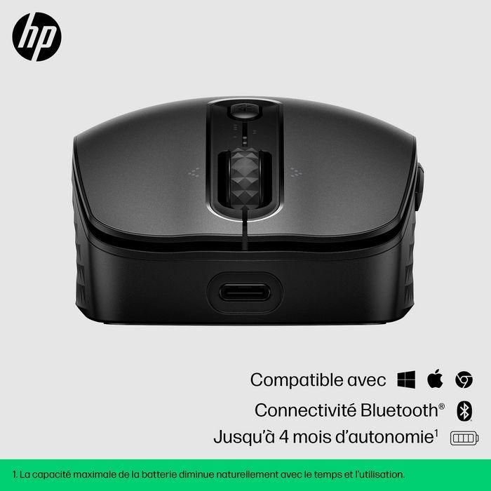 HP 695 Ratón Inalámbrico Bluetooth Recargable con Carga Qi, Portátil, Conecta 3 Dispositivos, 6 Botones Programables 5