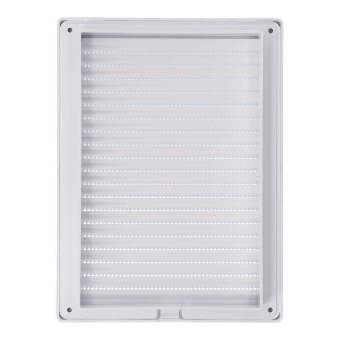 Rejilla ventilacíón rectangular empotrable mosquitera abs 137x207mm blanco 1