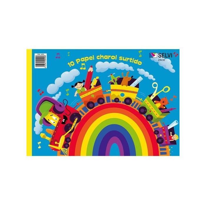 Selvi Cuaderno Para Manualidades Con 10 Pliegos De Papel Charol 24x32 cm Colores Surtidos