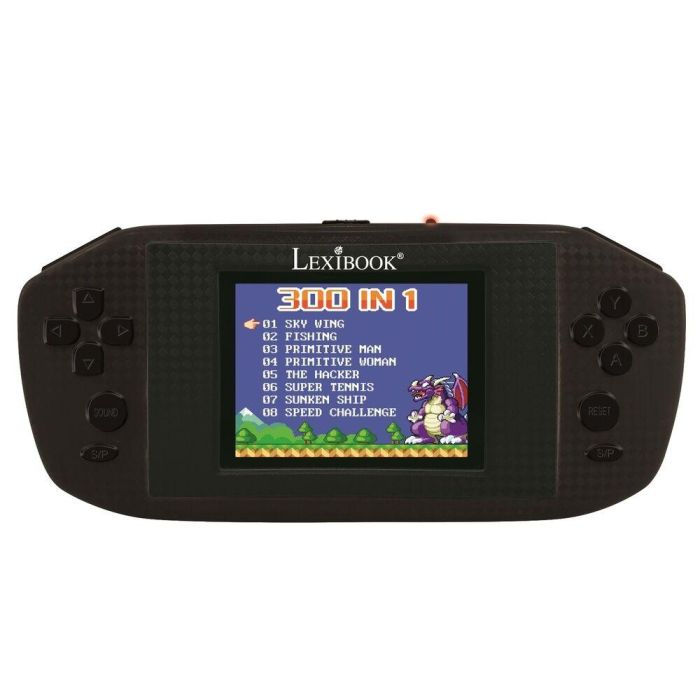 LEXIBOOK Consola Arcade Portátil con 300 Juegos, Pantalla LCD Color 2.8", Gráficos 8-16 bits, para 5-8 años
