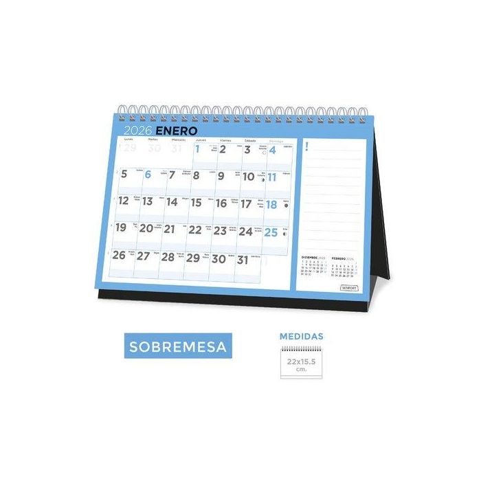 Calendario (2026) Senfort Sobremesa Basic Mensual 220X155