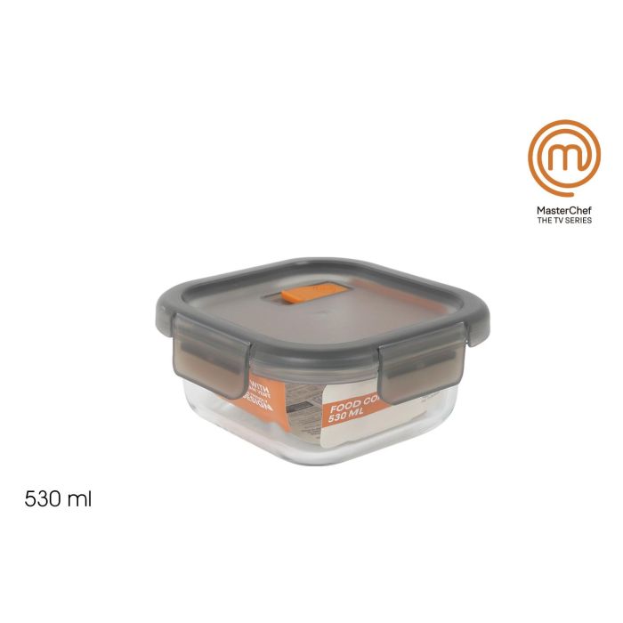 Inde Fiambrera Hermética Cuadrada 530 ml Masterchef - 13.7 x 6.3 x 13.7 cm (12 Unidades)