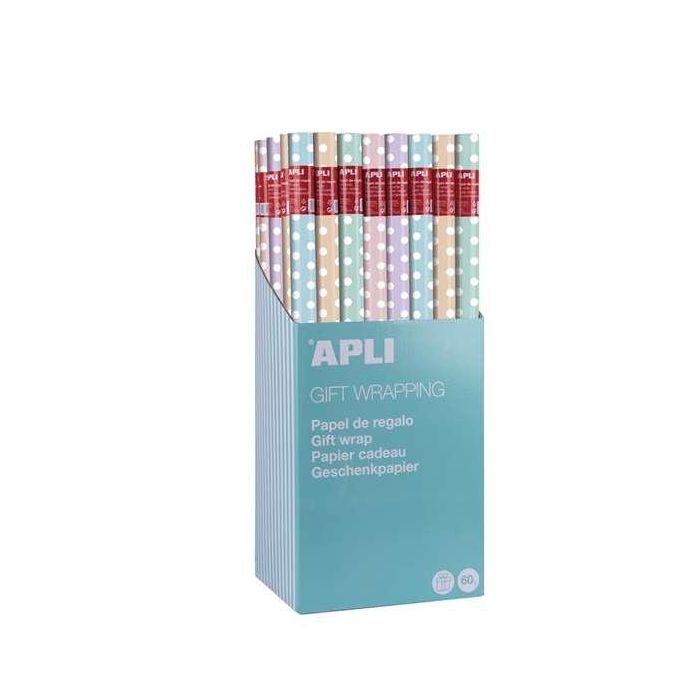 Apli Papel De Regalo Nordik Fun Rollo 70 cm X 2M Colores Surtidos -Expositor 55U- 7