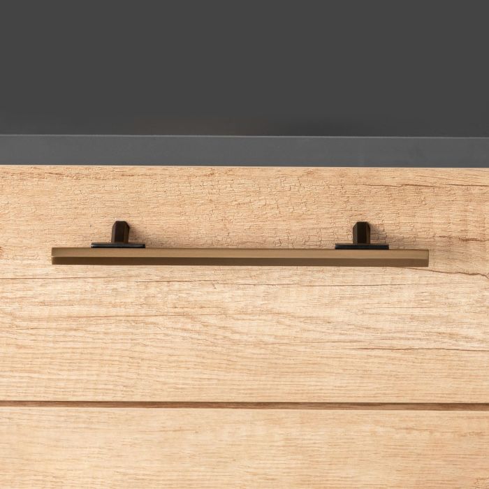 Emuca Lote de 5 tiradores para mueble Riad, L232mm, intereje 192mm, Aluminio, Bronce 1 Emuca Lote de 5 tiradores para mueble Riad, L232mm, intereje 192mm, Aluminio, Bronce 1