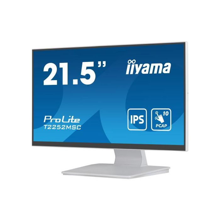 Iiyama Monitor Táctil 21.5" Full HD IPS, 1920x1080, 10 Puntos Táctiles, HDMI, DisplayPort, USB 3.0, Blanco - T2252MSC-W2 4