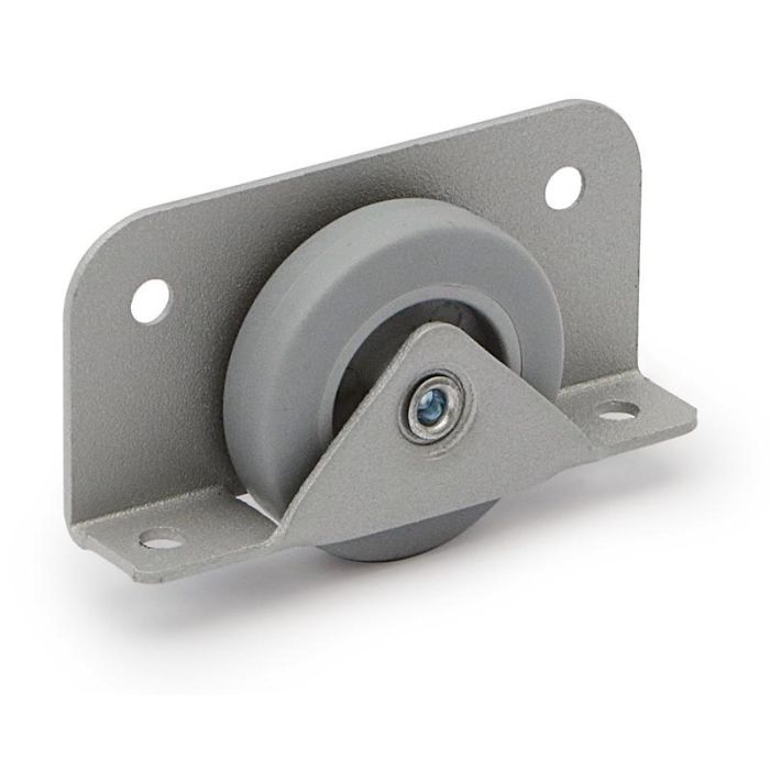 Q&Q Rueda Pebera Kioto Aro de Goma Gris Ø40mm, Soporte Rectangular, para Tableros min. 19mm