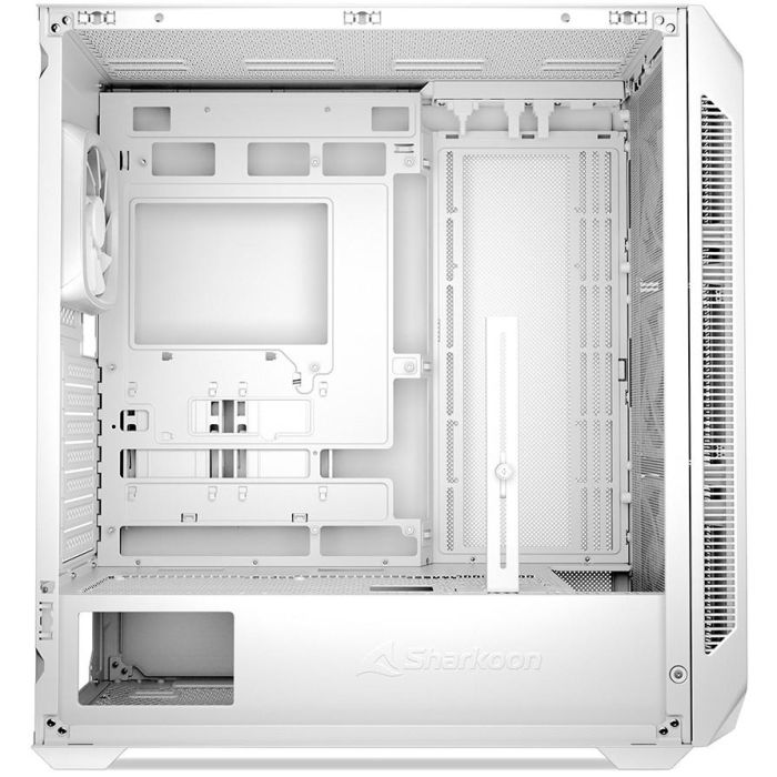 Sharkoon AK5M RGB Torre Midi ATX Blanca con Panel Cristal Templado y Malla, 4 Ventiladores PWM RGB 120mm, Soporte Dual Radiador 360mm 4