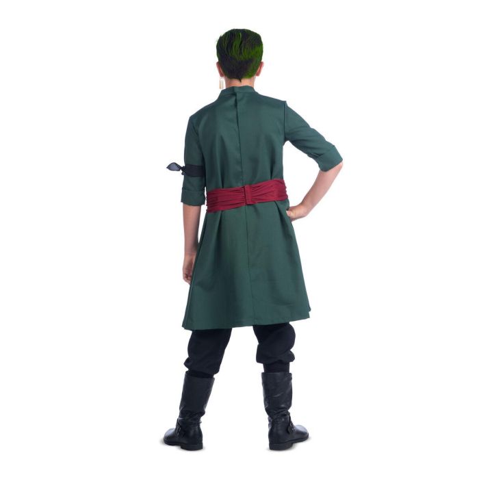 Disfraz roronoa zoro crema para el pelo, pendientes, chaqueta, pañuelo, fajín y pantalón talla 10-12 y 3