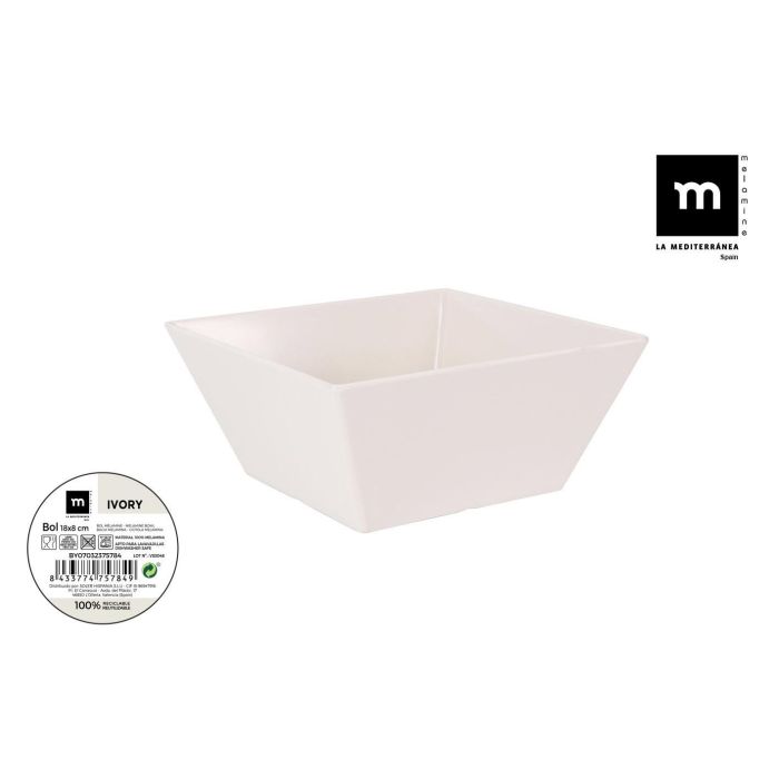 La Mediterranea Bol de Melamina Ivory, 18 cm x 8 cm (24 Unidades) La Mediterranea Bol de Melamina Ivory, 18 cm x 8 cm (24 Unidades)
