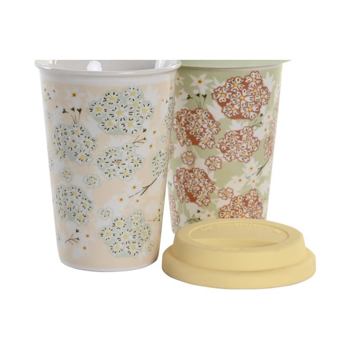 DKD Home Decor Mug Tradicional Verde Beige 10 x 14 x 10 cm (6 Unidades) 1