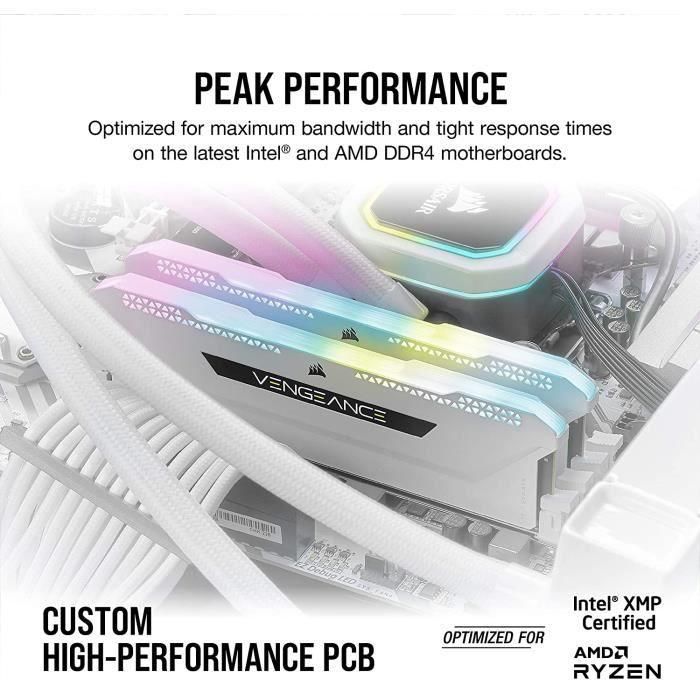 Memoria para PC CORSAIR DDR4 - VENGEANCE RGB PRO SL 32GB (2x16GB) - 3600Mhz - CAS 18 - Blanco (CMH32GX4M2D3600C18W) 3 Memoria para PC CORSAIR DDR4 - VENGEANCE RGB PRO SL 32GB (2x16GB) - 3600Mhz - CAS 18 - Blanco (CMH32GX4M2D3600C18W) 3