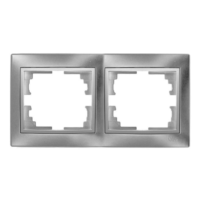 Marco para 2 elementos horizontal plata 154x81x10mm serie europa solera erp72au