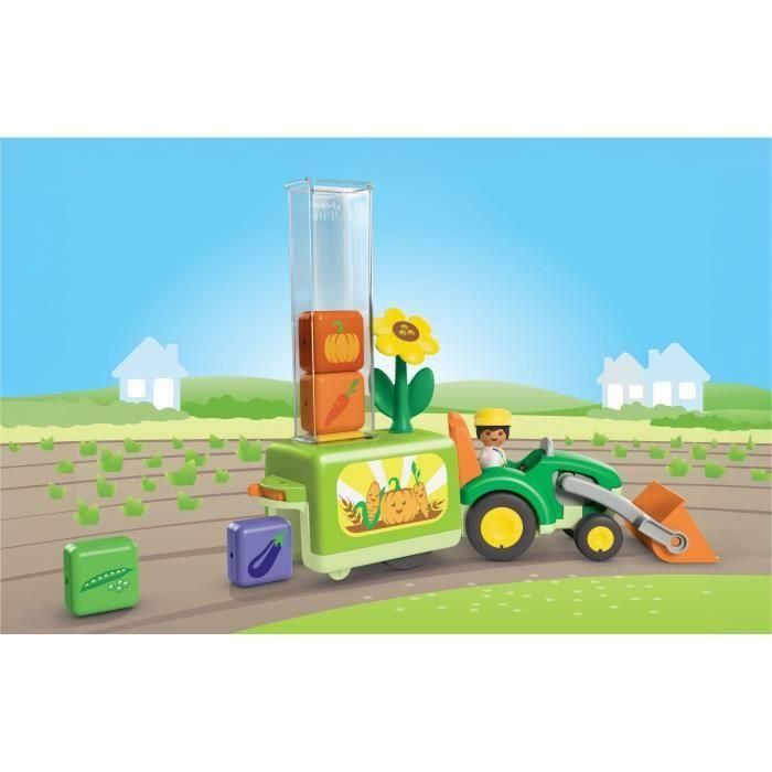 Playmobil 71773 Tractor con Sembradora JUNIOR: Descubre, Clasifica y Transporta para Niños +12 Meses con Piezas Vegetales 1