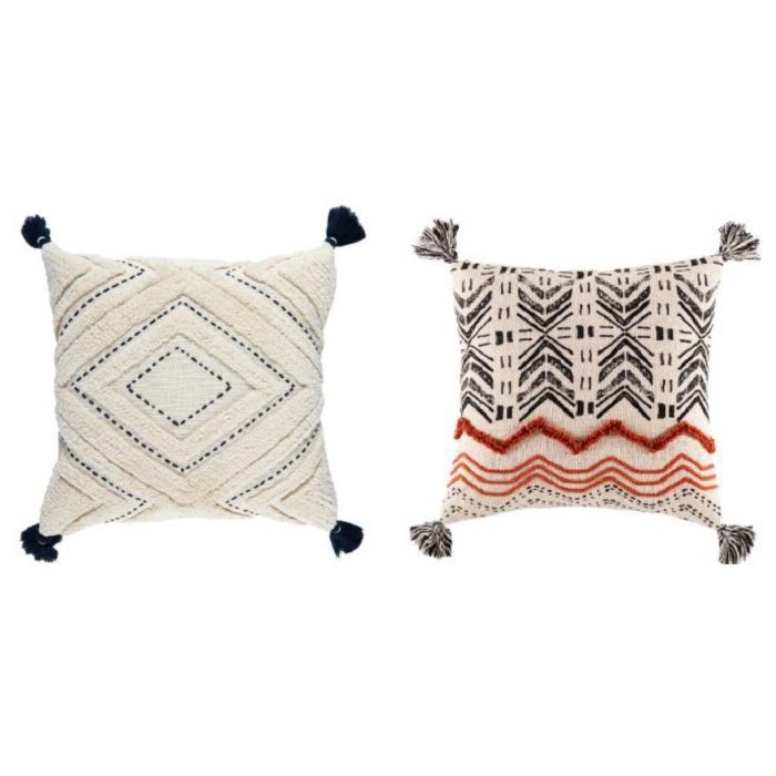 Cojin Boho DKD Home Decor Blanco 10 x 60 x 60 cm (4 Unidades)