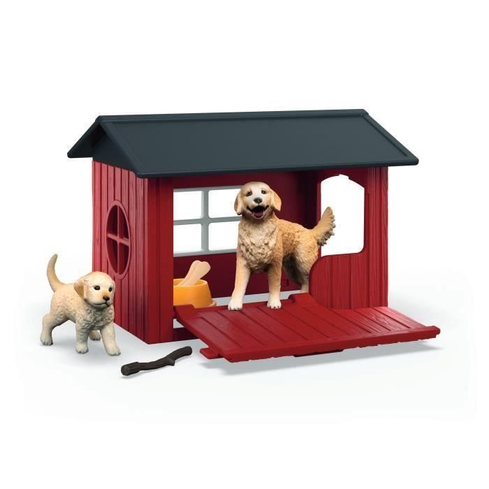 Caja para caseta para perros con Golden Retriever, SCHLEICH 42722 Farm World, 4 años 1