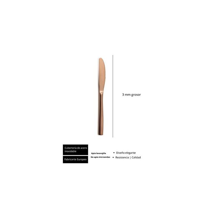 Sinxelo Satin Cobre Cuchillo Mesa 220 Mm (12 Unidades) 1 Sinxelo Satin Cobre Cuchillo Mesa 220 Mm (12 Unidades) 1