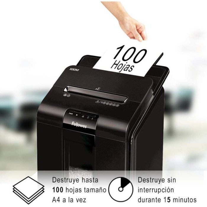 Fellowes AutoMax 100M Destructora de Papel Autofeed Corte Partículas P-4 100 Hojas 2