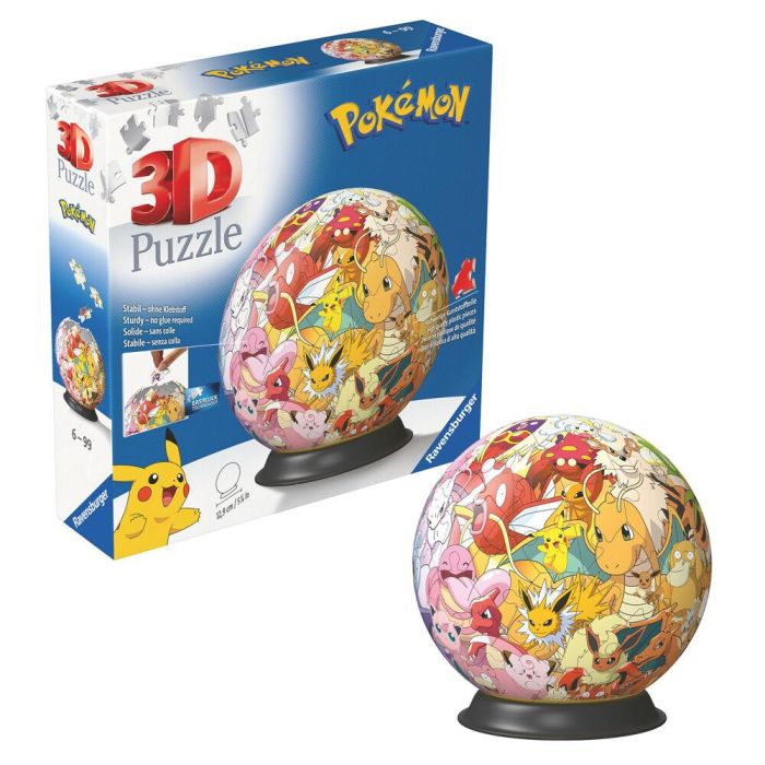Ravensburger 11595 Puzzle Ball 3D Pokémon Rompecabezas Esférico para Niños con Tecnología Easy Click, Edad +6 años 1