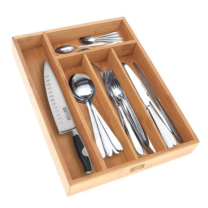 Organizador de Cubiertos de Bambú Quttin 34x26x5 cm (8 Unidades) 3 Organizador de Cubiertos de Bambú Quttin 34x26x5 cm (8 Unidades) 3