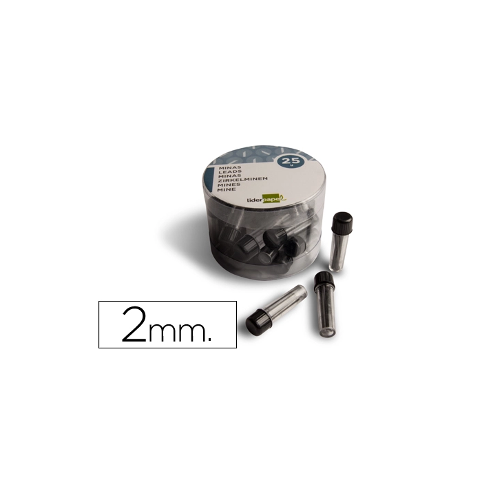 Liderpapel Minas Grafito 2 mm para Compás Tubo 3 Minas 0 Liderpapel Minas Grafito 2 mm para Compás Tubo 3 Minas 0