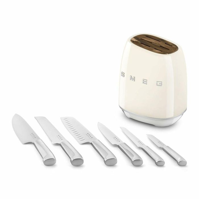 Juego de Cuchillos de Cocina y Soporte Smeg KBSF02CR Crema 4 Juego de Cuchillos de Cocina y Soporte Smeg KBSF02CR Crema 4