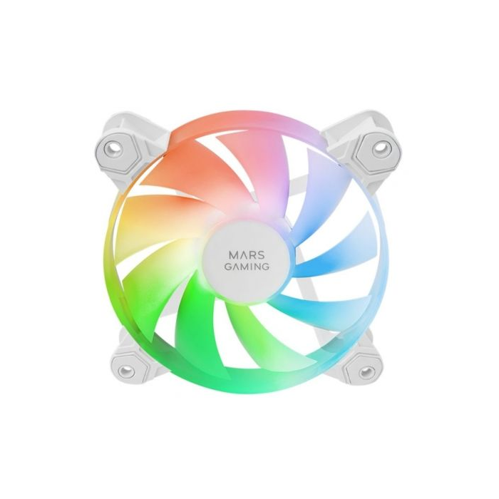 Mars Gaming MF-4A Kit de 4 Ventiladores ARGB 120mm Blanco, Iluminación 360º, FDB Silencioso, MF4AW 1