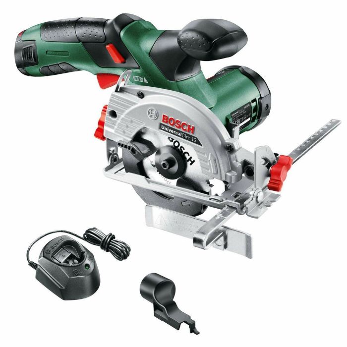 Bosch UniversalCirc 12 Sierra circular a batería 12V 2,5Ah, hoja 85mm, corte 26mm, con 1 batería y LED 9
