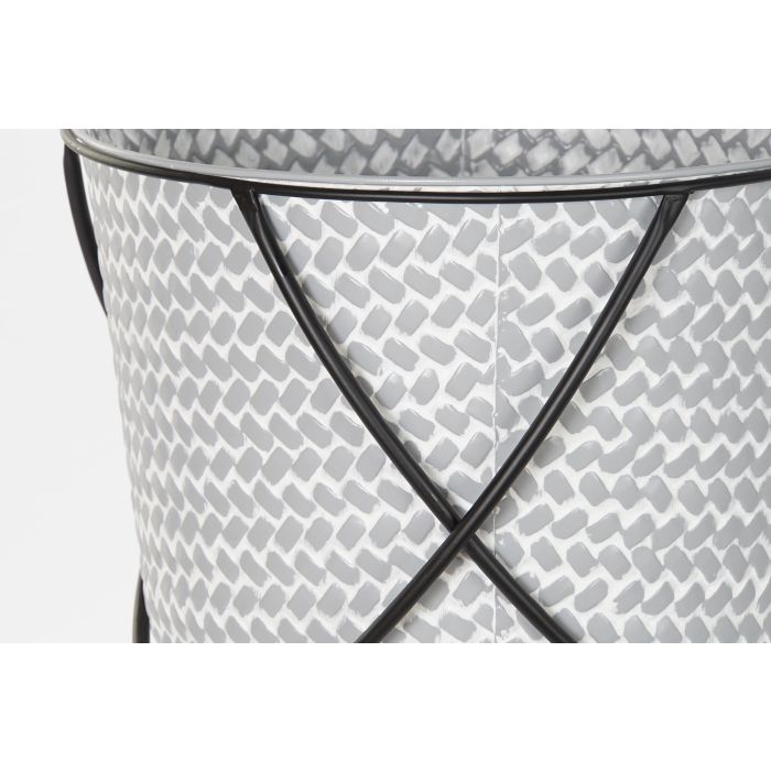 DKD Home Decor Macetero Urban Gris Negro Metal Hierro Set de 2 Piezas 37 x 37 x 82 cm 1