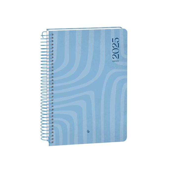 Agenda Espiral Liderpapel Syros A5 2025 Dia Pagina Color Azul Papel 60 gr Catalan 4