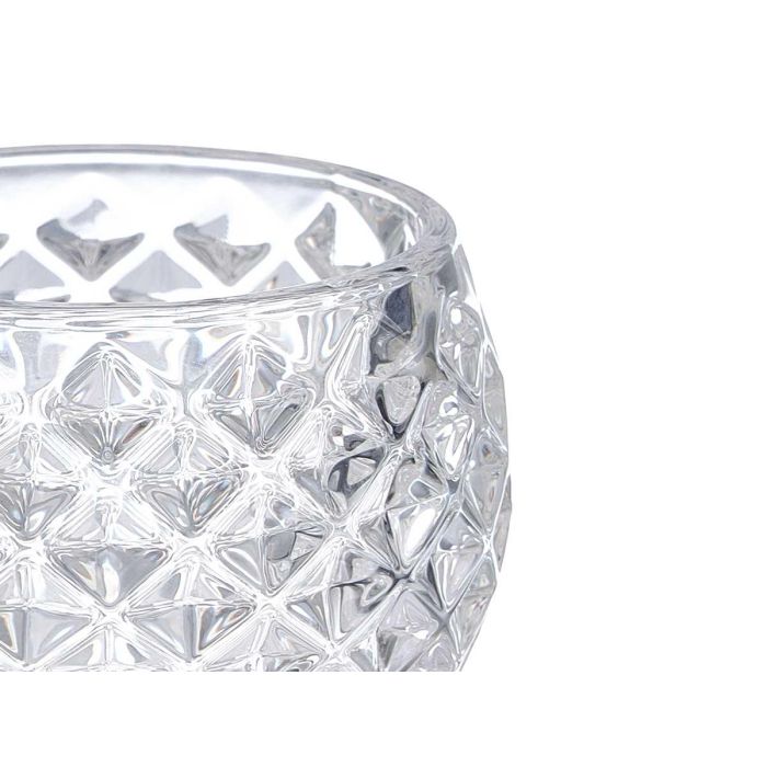 Giftdecor Portavela de Cristal con Forma de Rombo, Pequeño, para Decoración o Regalo, Transparente, Dimensiones: 7.5x6x7.5 cm (Set de 24)